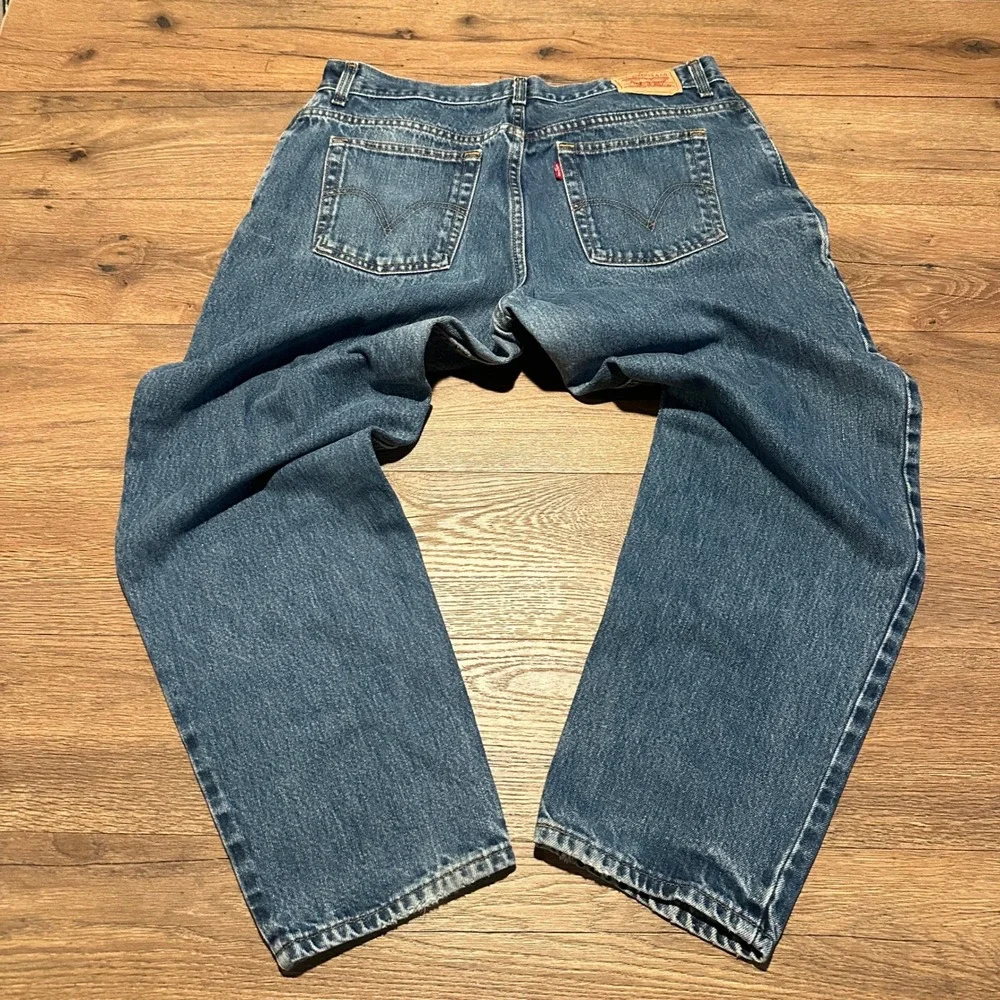 Levis 550 Blue Relaxed Tapered Jeans Womens 18 S Medium Wash High Rise‎ Denim